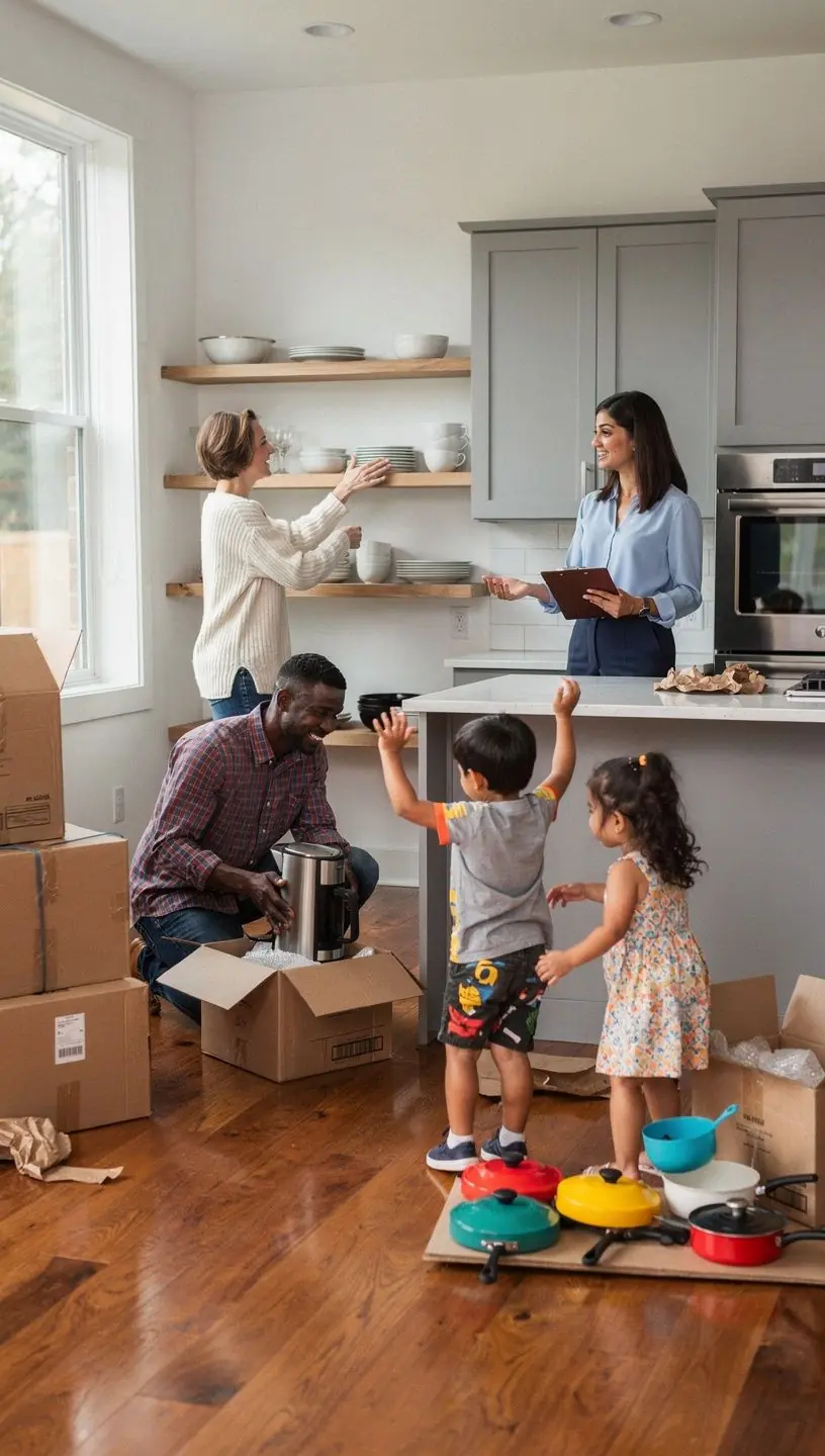 Przytulny salon w domu na sprzedaż z dużymi oknami i naturalnym światłem.