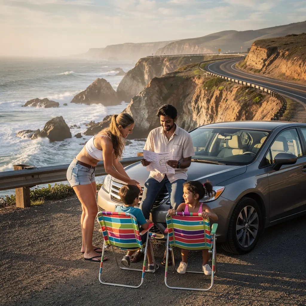 Karta podróży z atrakcjami turystycznymi w górach Rocky.