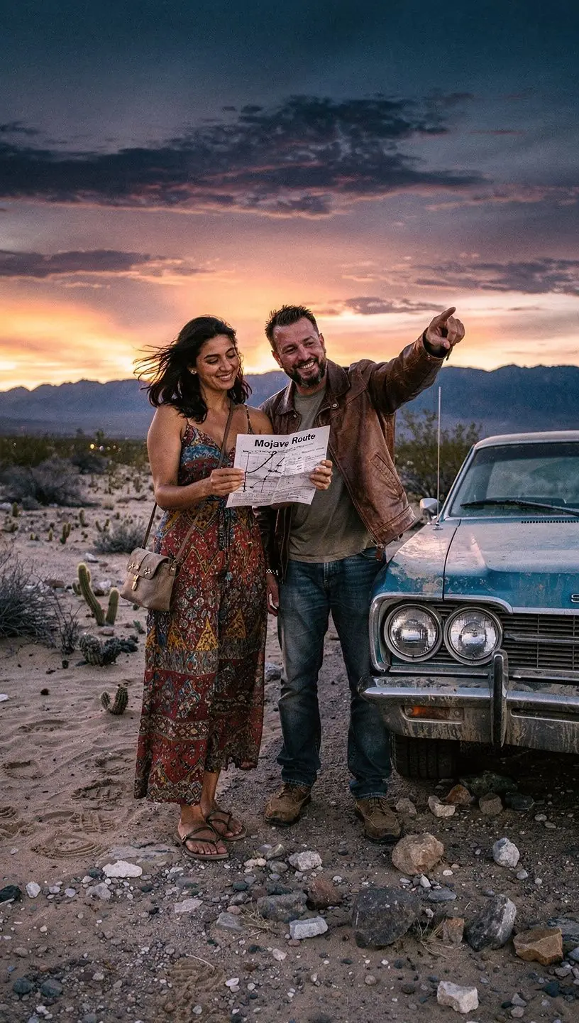 Kolorowe wydruki z najważniejszymi punktami na trasie podróży.