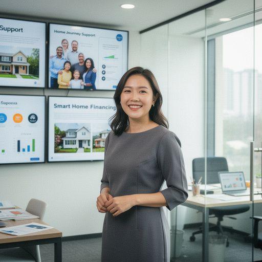 Grupa osób rozmawiająca z agentem nieruchomości podczas dnia otwartego.